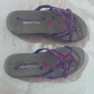 Skechers Women's Gray and Purple Sandals